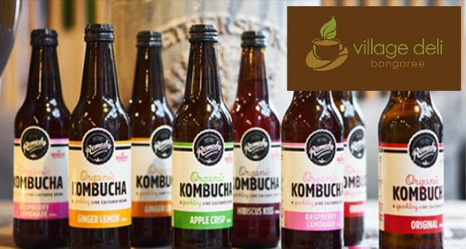 Kombucha for sale at Village Deli Bongaree