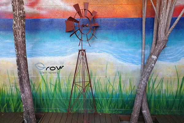 Outdoor decor windmill at Grow Plant Nursery Bribie garden centre in Bongaree